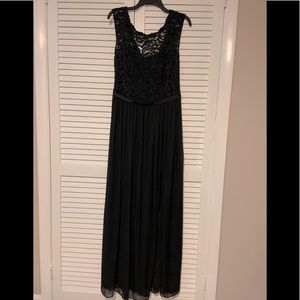 David’s Bridal black formal dress with lace top